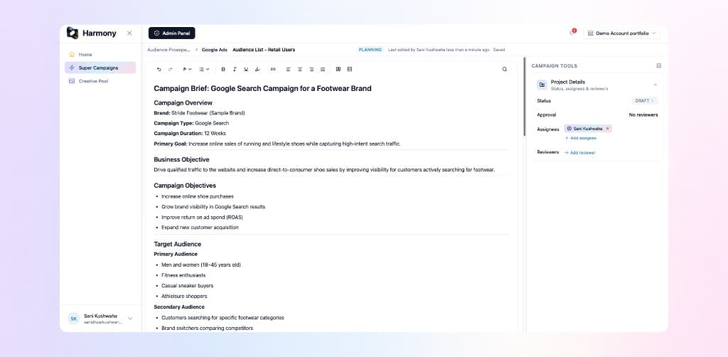 Manage campaign assets, right inside Harmony